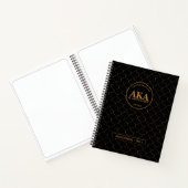 Carnet Croquis de monogramme noir et or (Intérieur)