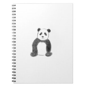 Carnet Croquis de panda en noir et blanc