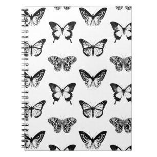 Carnet Croquis de papillon, noir et blanc