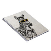 Carnet Croquis de zèbre cool mignon et drôle avec lunette (Côté Droit)