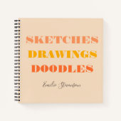 Carnet Croquis Dessins Doodles Style Rétro Personnalisé (Devant)
