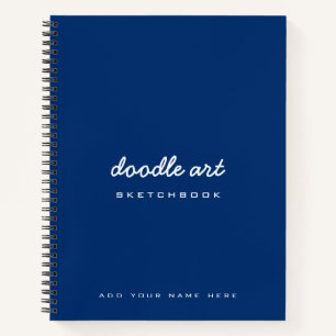 Carnet Croquis doodart nom sketchbook indigo bleu