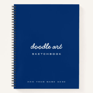 Carnet Croquis doodart nom sketchbook indigo bleu
