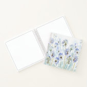 Carnet Croquis en aquarelle des fleurs d'été bleues (Intérieur)
