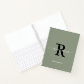 Carnet Croquis initial de monogramme de couleur vert saug (Intérieur)