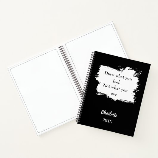 Carnet Croquis inspirant citation noir blanc (Intérieur)