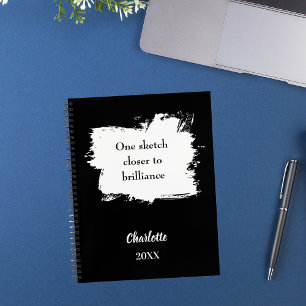 Carnet Croquis inspirant citation noir blanc