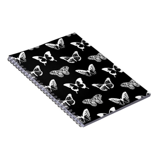 Carnet Croquis papillon, blanc et noir (Côté Droit)