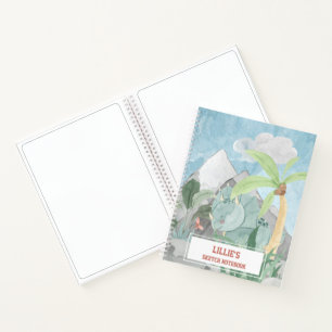 Carnet Croquis Personnalisé de Triceratops Dinosaure Mign