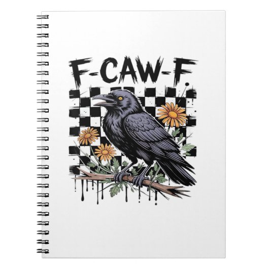 Carnet Crow Flowral, F-Caw-F Funny Bird FCAWF Moon Gothiq (Devant)