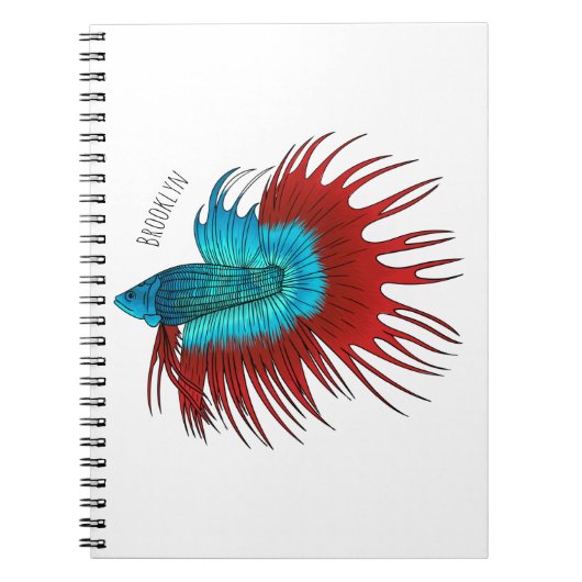 Carnet Crowntail betta fish dessin animé (Devant)