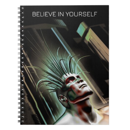 Carnet Croyez en vous-même. Hybride humain dans le futur (Devant)