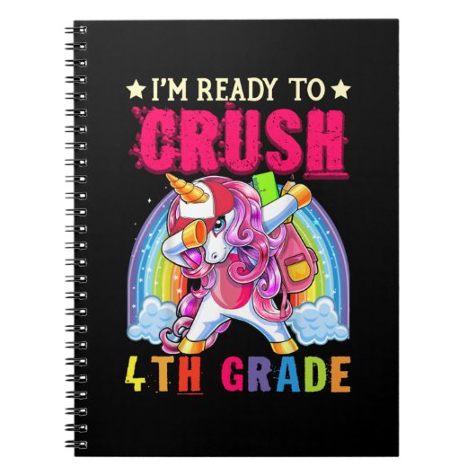 Carnet Crush 4e année Dabbing Unicorne Retour à l'école G (Devant)