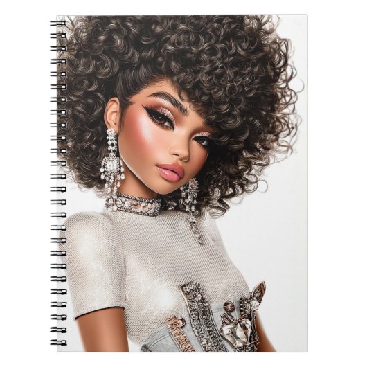 Carnet Crystal Corset Glam Girl Spiral Photo Notebook (Devant)