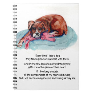 Carnet cs 82 aquarelle peinture de chiot et guérison dis