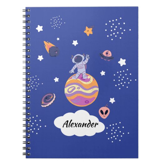 Carnet Cuaderno A4 espiral infantil modelo Galaxia (Devant)