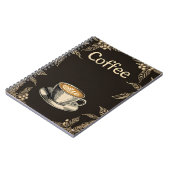 Carnet Cuaderno Coffee Latte Cup avec Feuilles et cerises (Côté gauche)