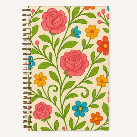 Carnet Cuaderno Cuadriculado Coquette Floral Grid (Recto)