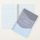 Carnet Cuaderno Cuadriculado Waves Blue-Gray Gridded (À l'intérieur)