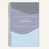 Carnet Cuaderno Cuadriculado Waves Blue-Gray Gridded (Recto)