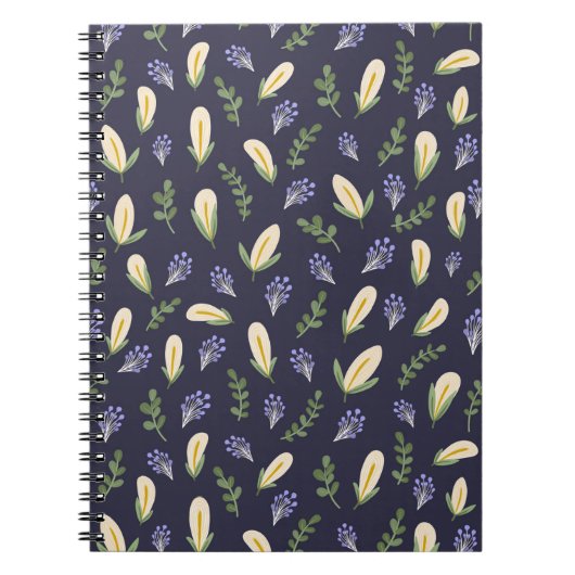 Carnet Cuaderno de espiral flor de agua y lavanda (Devant)