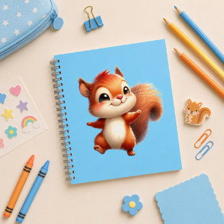 Carnet Cuaderno espiral con diseño de linda ardilla