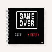 Carnet Cuaderno Game Over Retry Insert Coin (Devant)