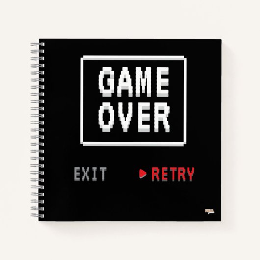 Carnet Cuaderno Game Over Retry Insert Coin (Devant)