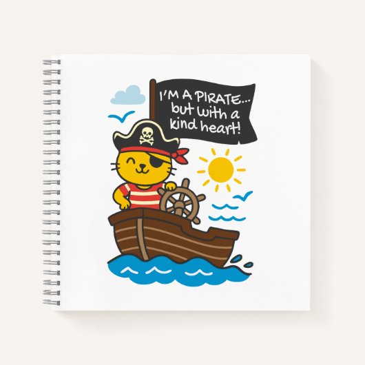 Carnet Cuaderno gato pirata – Diseño kawaii (Devant)