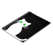 Carnet Cuaderno Glowing Eyes Black & White Cat (Côté gauche)