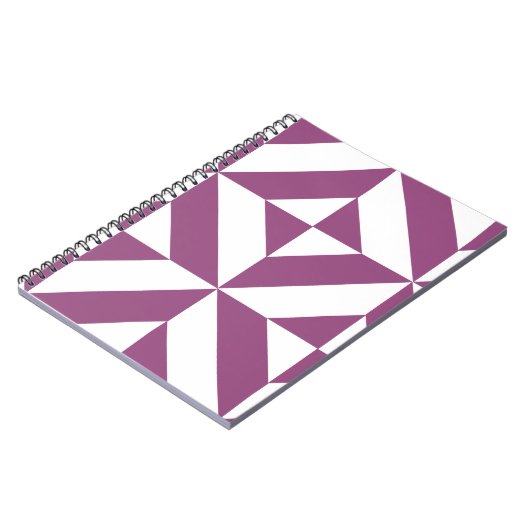 Carnet Cube Déco géométrique violet chaud (Côté gauche)