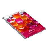 Carnet Cubes de gelée abstraits rose orange vibrant (Côté Droit)