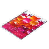 Carnet Cubes de gelée abstraits rose orange vibrant (Côté gauche)
