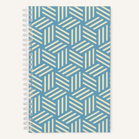 Carnet Cubes d'illusion optique Abstraite rétro Motif ble (Recto)