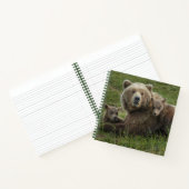 Carnet Cubs d'ours Brown se léchant avec leur mère (Intérieur)