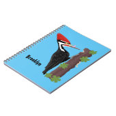 Carnet Cue drôle Pileated woodpecker dessin d'illustratio (Côté gauche)