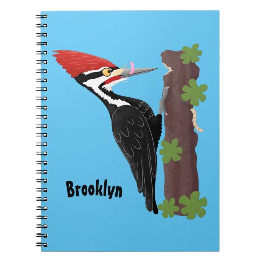 Carnet Cue drôle Pileated woodpecker dessin d'illustratio (Devant)