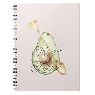 Carnet Cuillère en forme de cœur d'avocat rose pêche