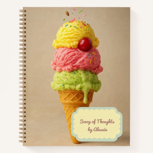 Carnet Cuillerée de pensées – Glace personnalisée (Devant)