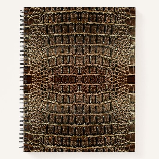 Carnet Cuir Alligator Brown (Devant)