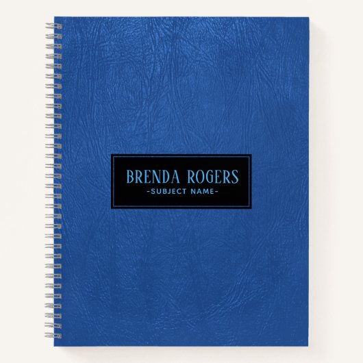 Carnet Cuir bleu moderne (Devant)