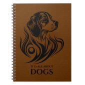 Carnet Cuir Brown Beagle ornemental Tête Illustration (Devant)