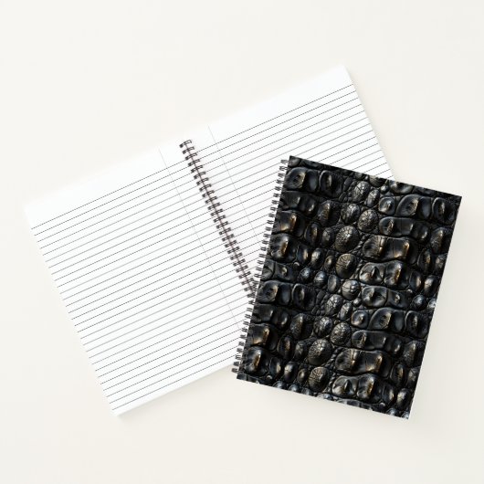 Carnet Cuir de crocodile noir (Intérieur)