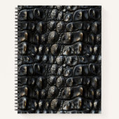 Carnet Cuir de crocodile noir (Devant)