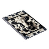 Carnet Cuir de vache noir et blanc Aspect fourrure peluch (Côté Droit)