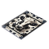 Carnet Cuir de vache noir et blanc Aspect fourrure peluch (Côté gauche)