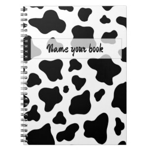 Carnet Cuir de vache noir et blanc tendance rustique ferm