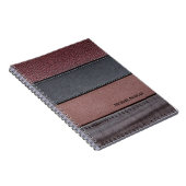 Carnet Cuir élégant de luxe aspect marron noir (Côté Droit)