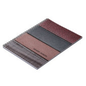 Carnet Cuir élégant de luxe aspect marron noir (Côté gauche)