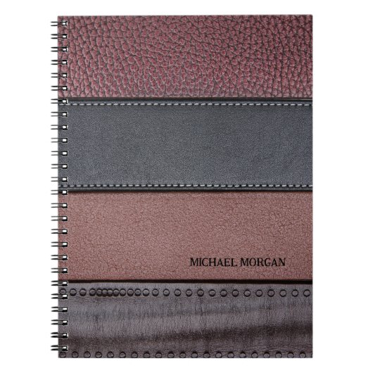 Carnet Cuir élégant de luxe aspect marron noir (Devant)